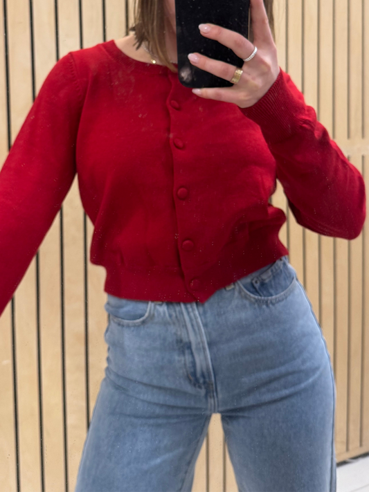 Heidi Cardigan - Cherry Red