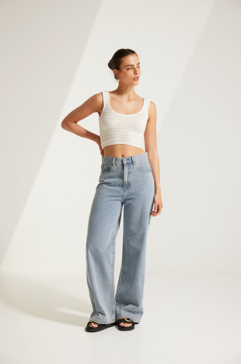 Straight Leg Denim Jeans