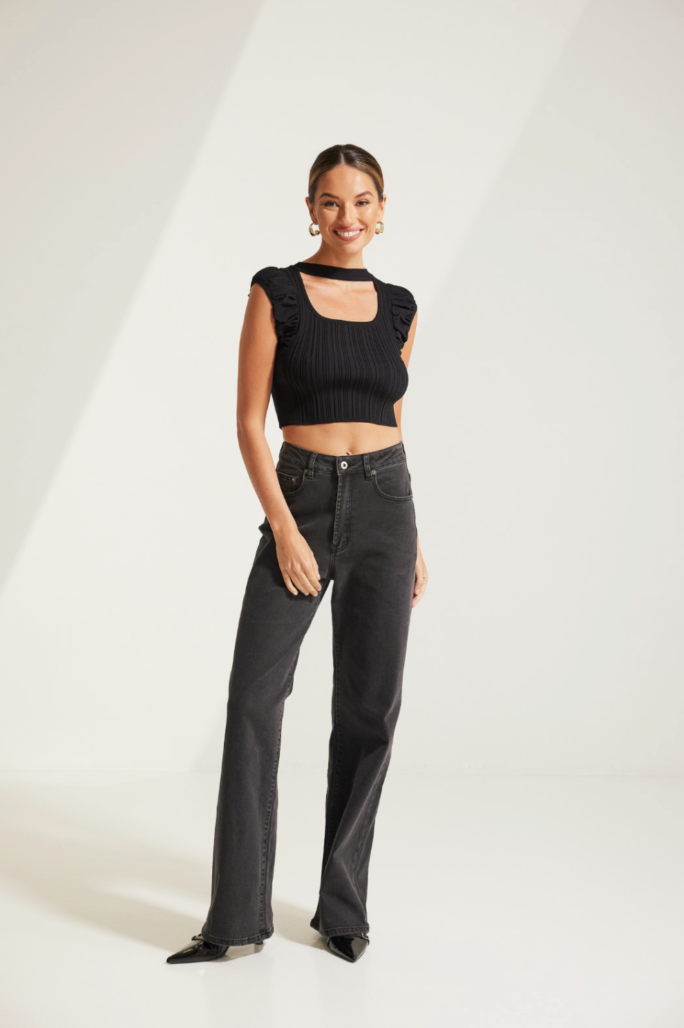 Black Straight Leg Jeans