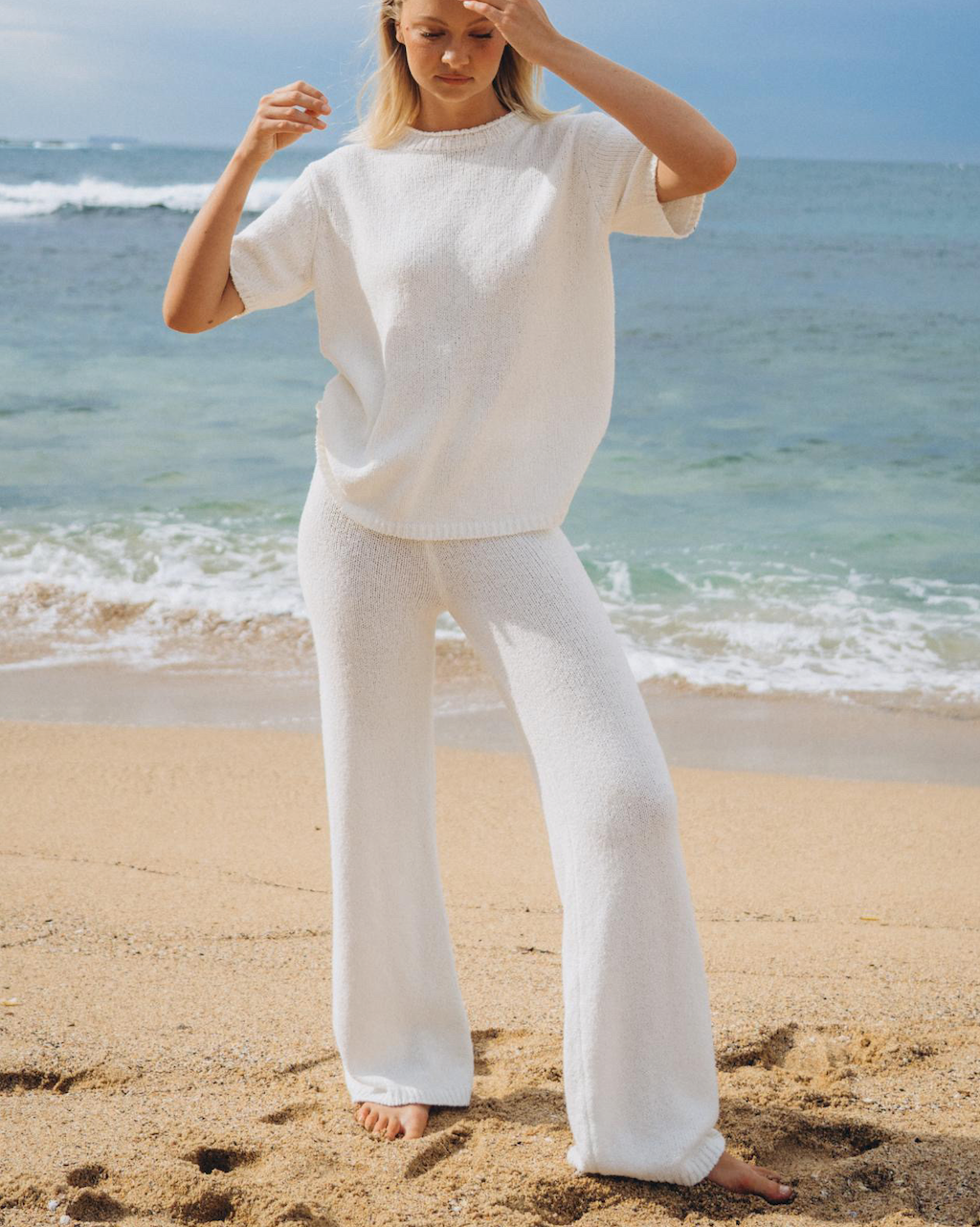 White Knit Beach Top