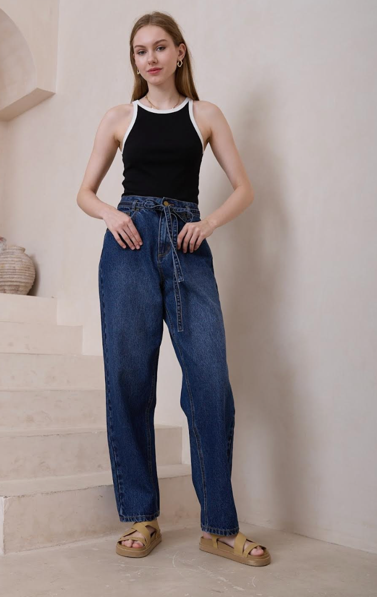 Amara Tie-Belt Jeans