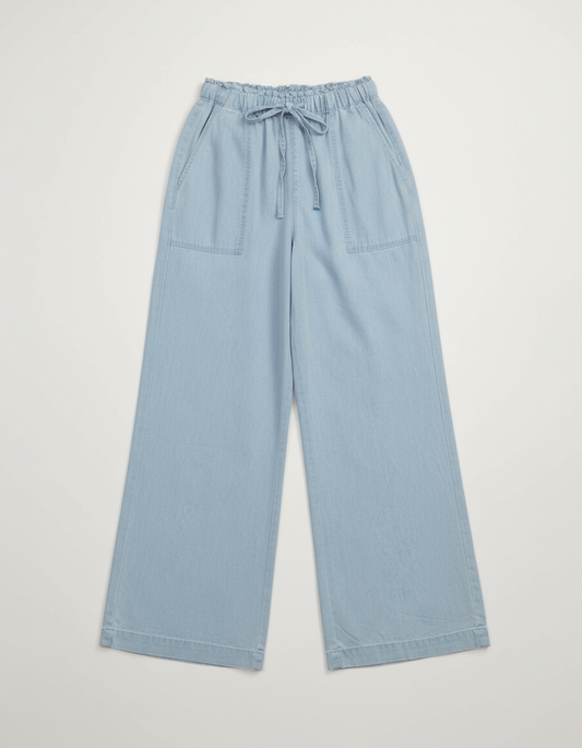 INDI WIDE-LEG PANTS - pale blue