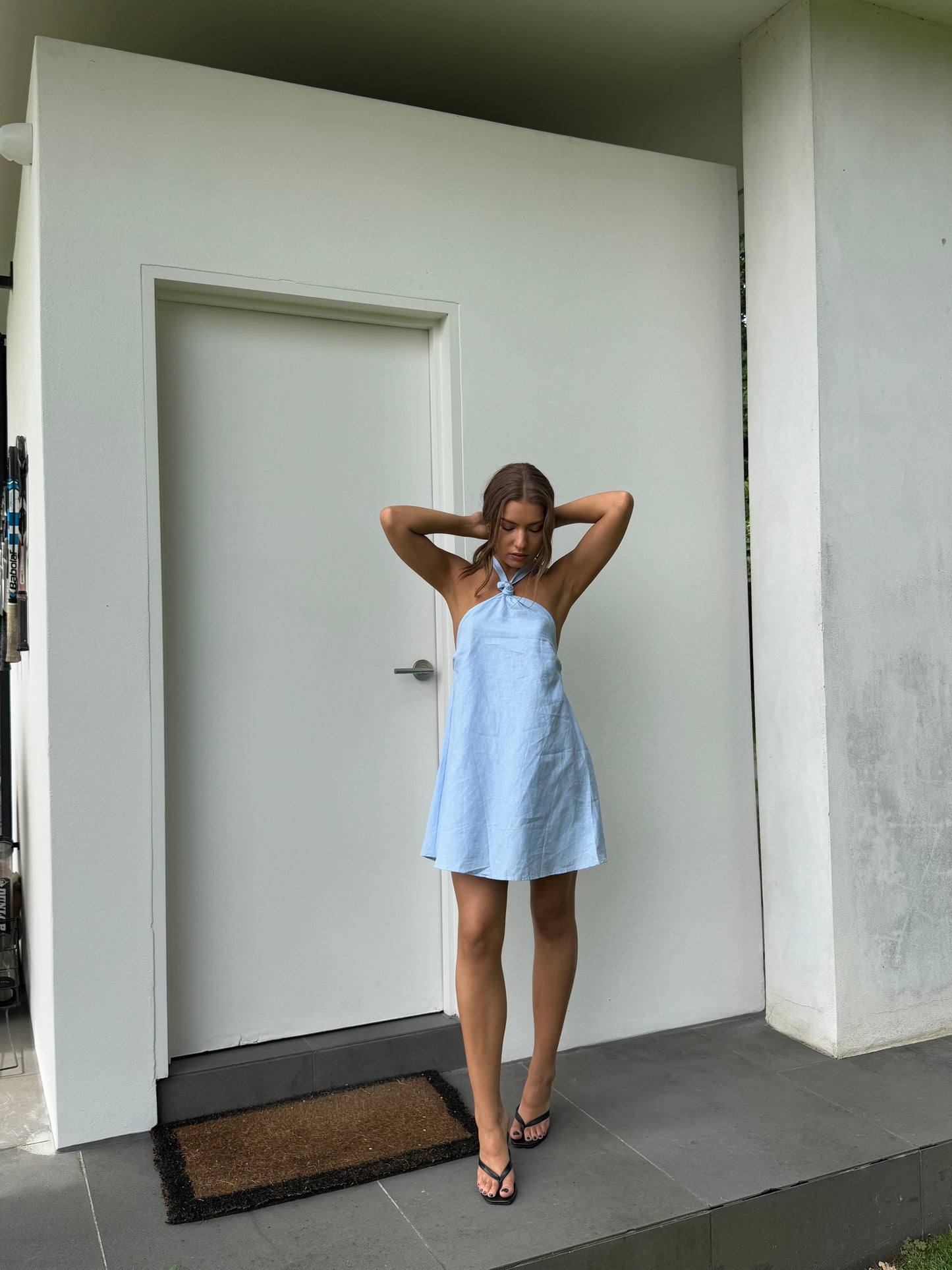 TORI HALTER DRESS - Sky Blue