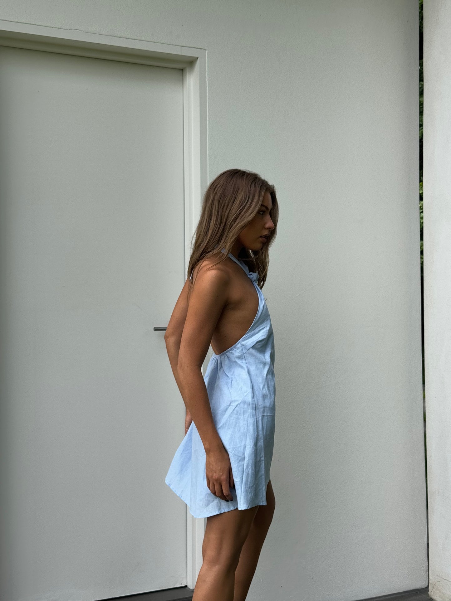 TORI HALTER DRESS - Sky Blue