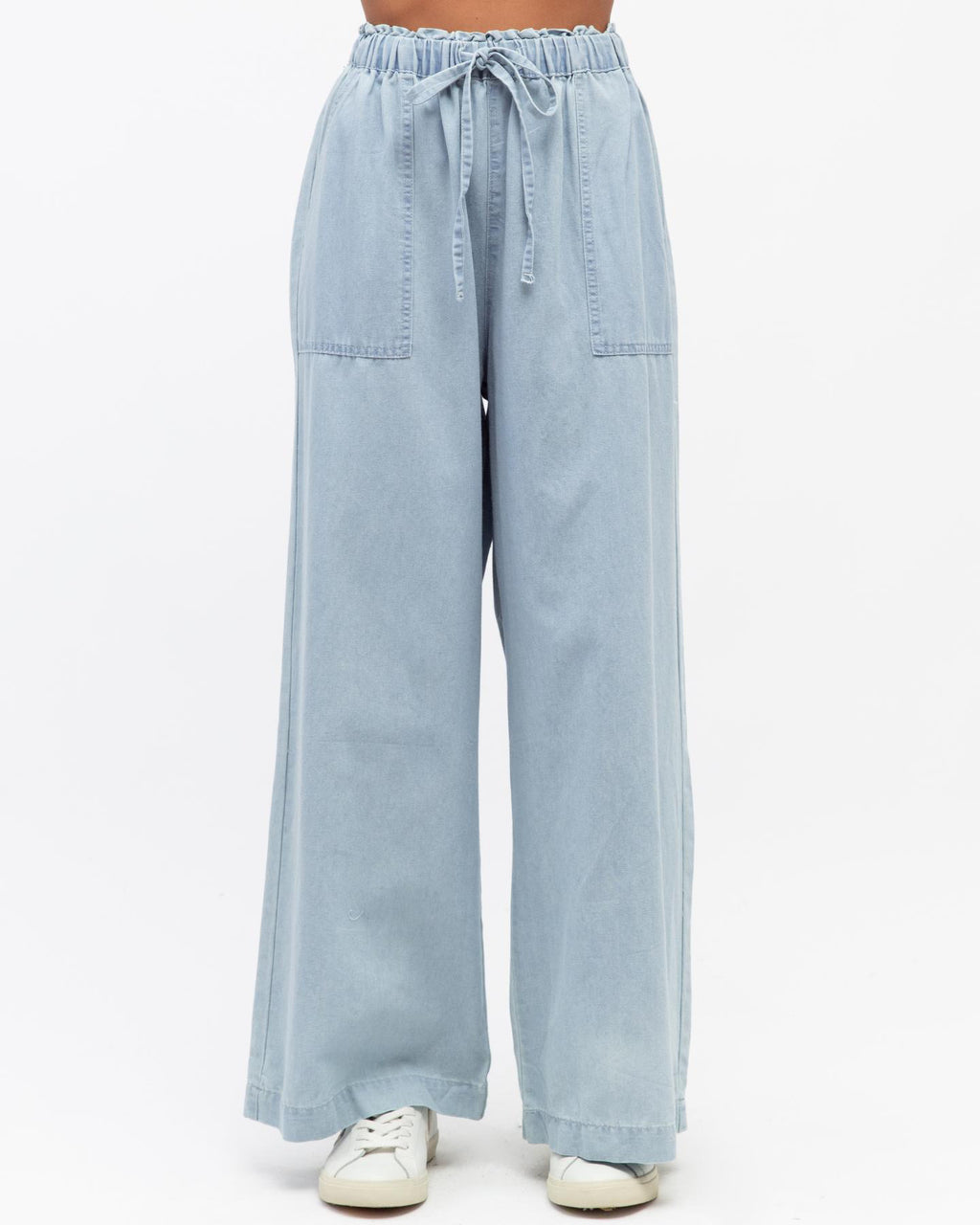 Indi Wide-Leg Pants - Pale Blue