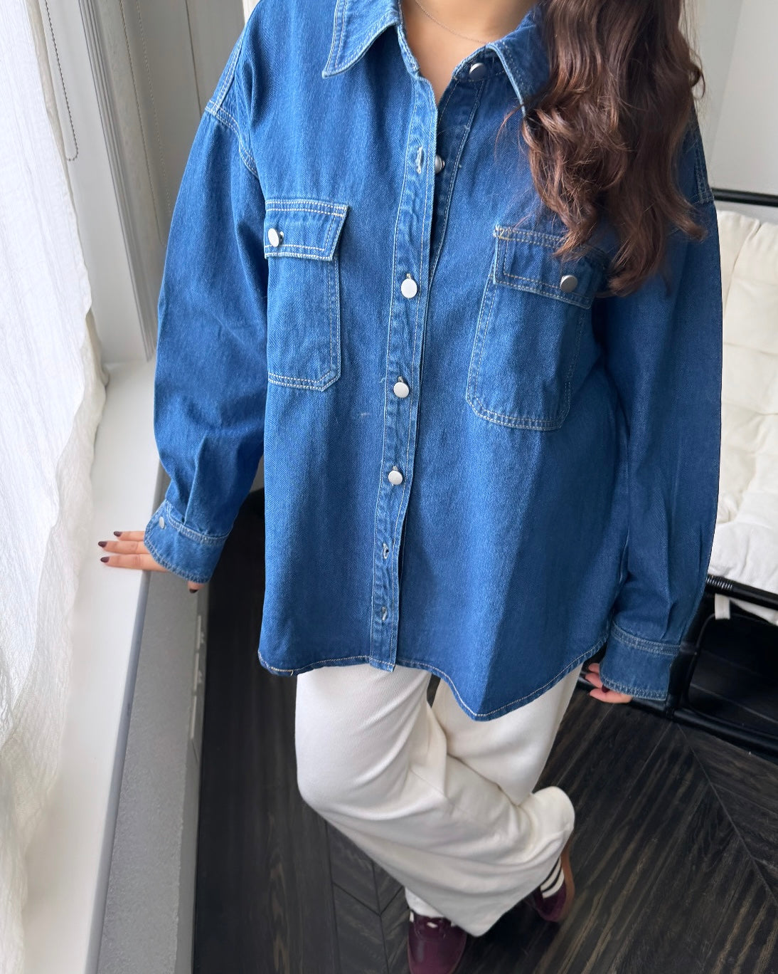 FRANCESSCA DENIM SHIRT - deep denim