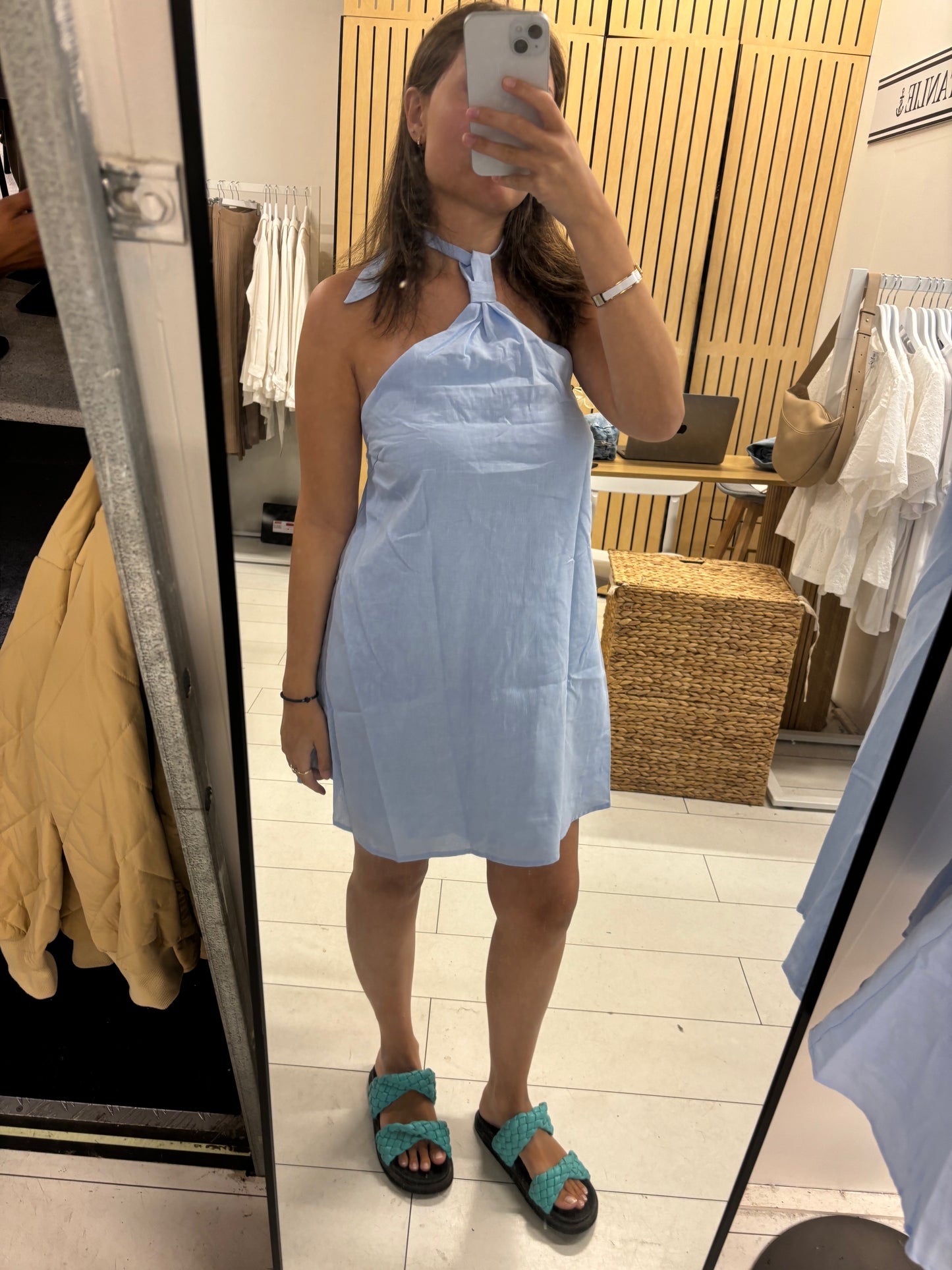 TORI HALTER DRESS - Sky Blue