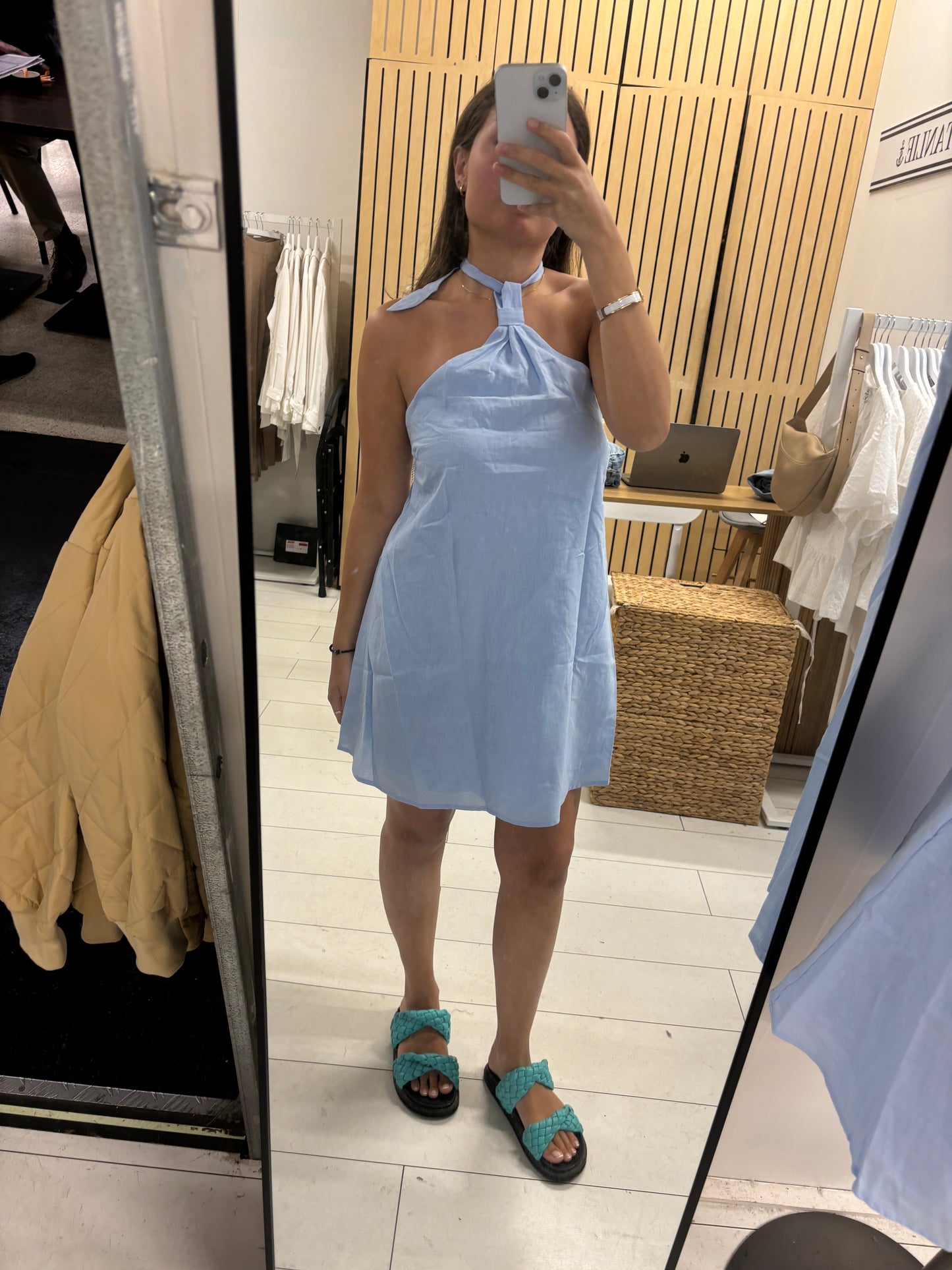 TORI HALTER DRESS - Sky Blue