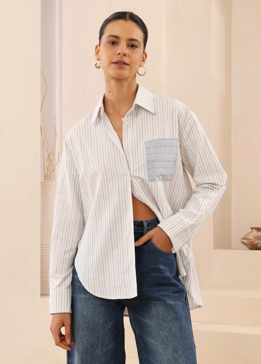 Sophie Shirt - Striped Blue
