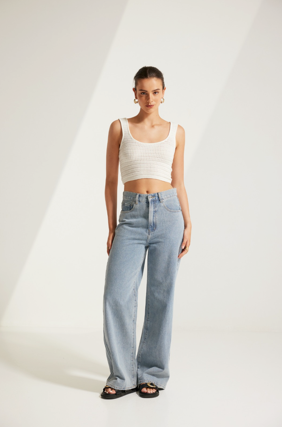 Straight Leg Denim Jeans