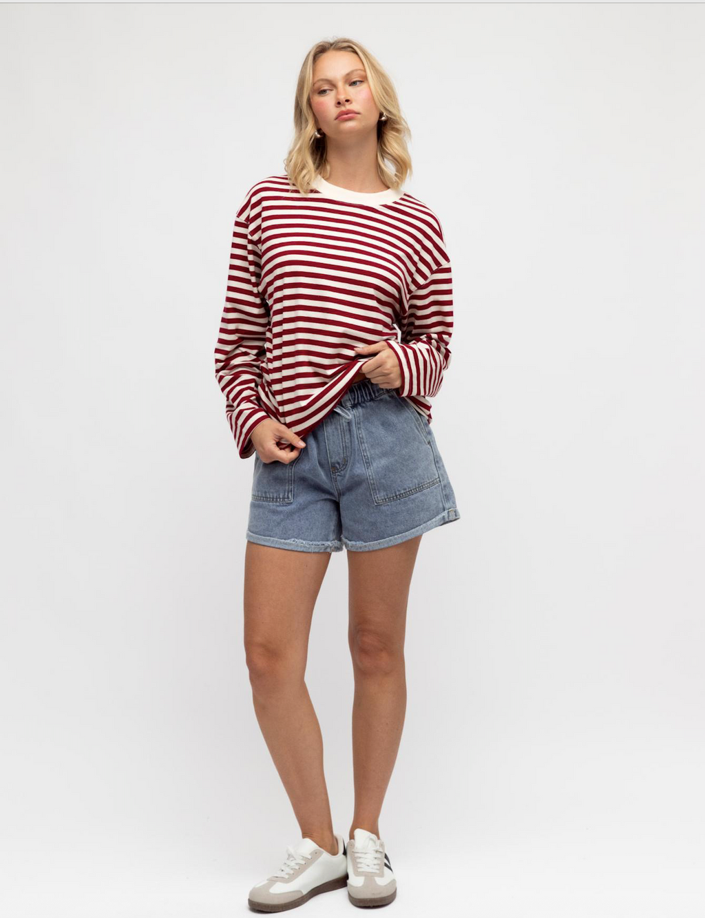 Miley Long-Sleeve Top - Red Stripe