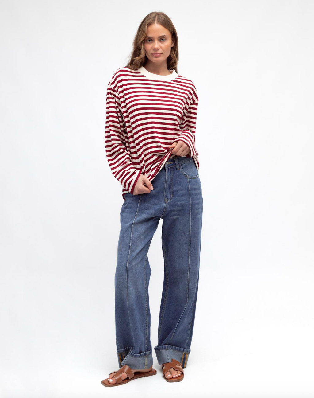Miley Long-Sleeve Top - Red Stripe