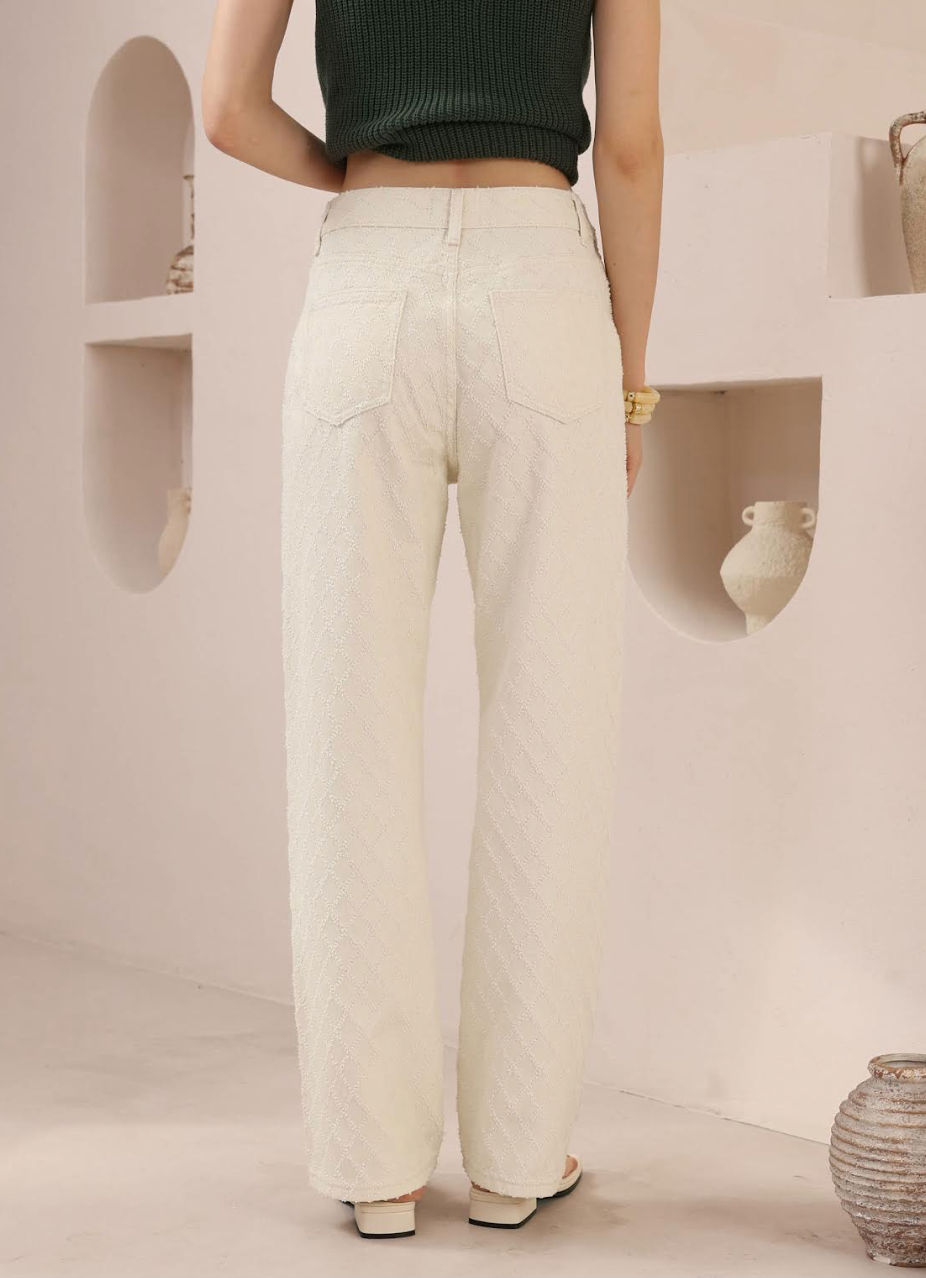 Isla Pants- Textured Cream