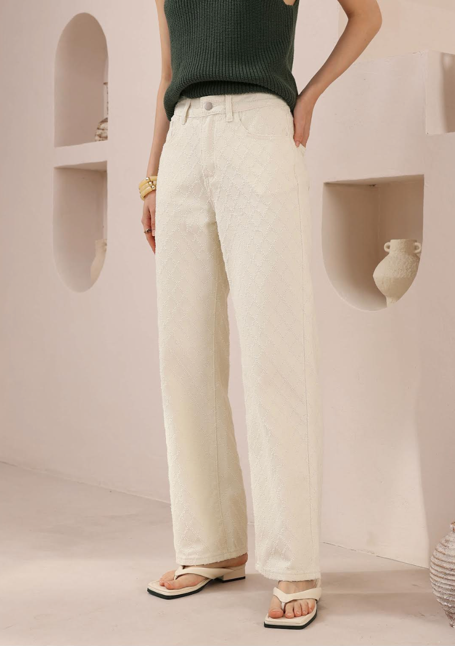 Isla Pants- Textured Cream