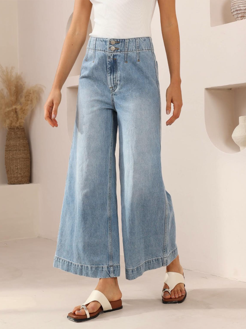 Jade Wide-Leg Jeans - True Blue