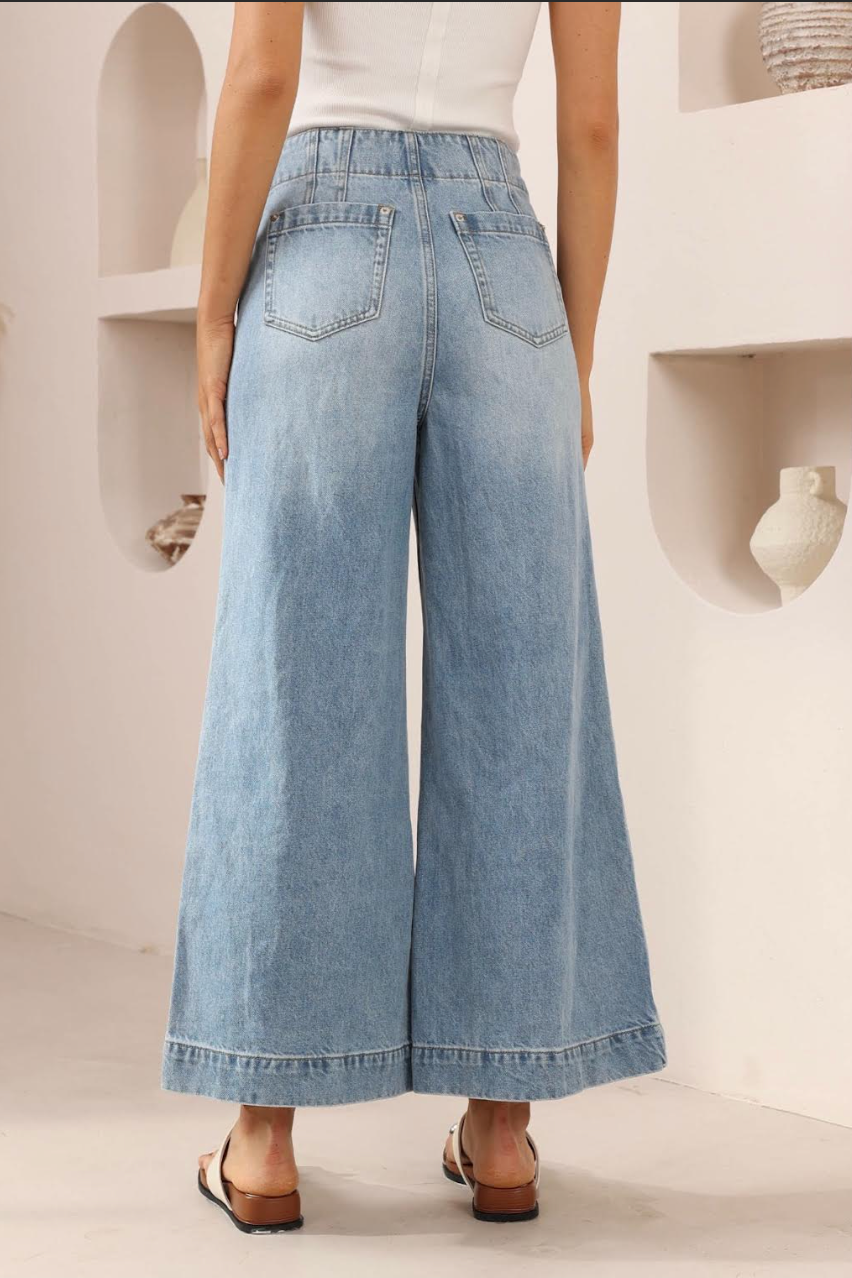 Jade Wide-Leg Jeans - True Blue