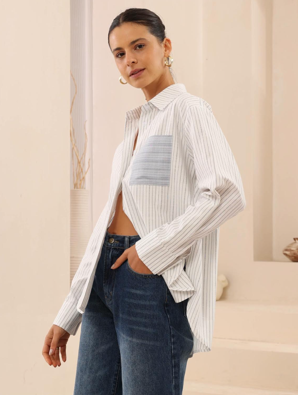 Sophie Shirt - Striped Blue