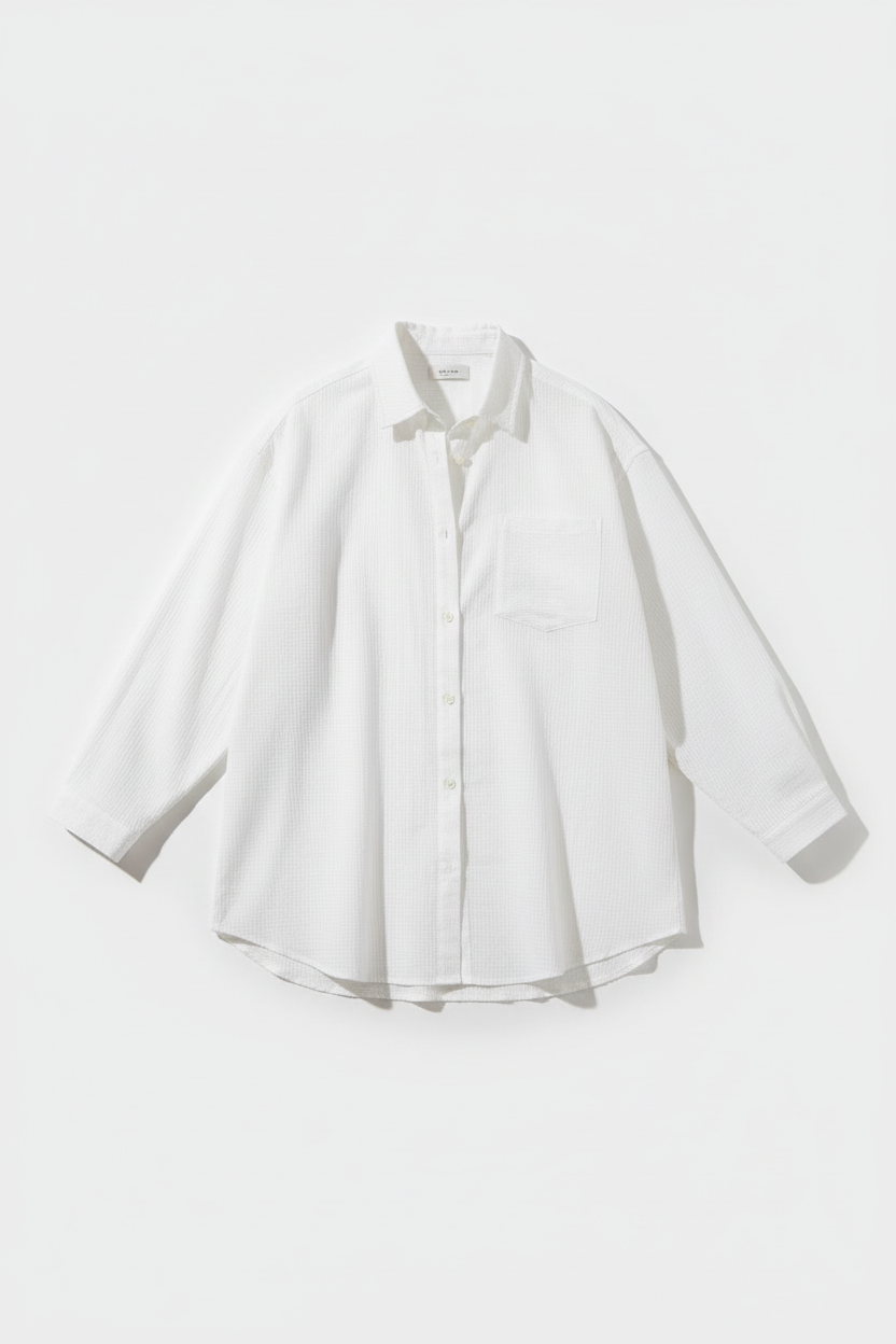 Daphne Shirt White flat lay with all details