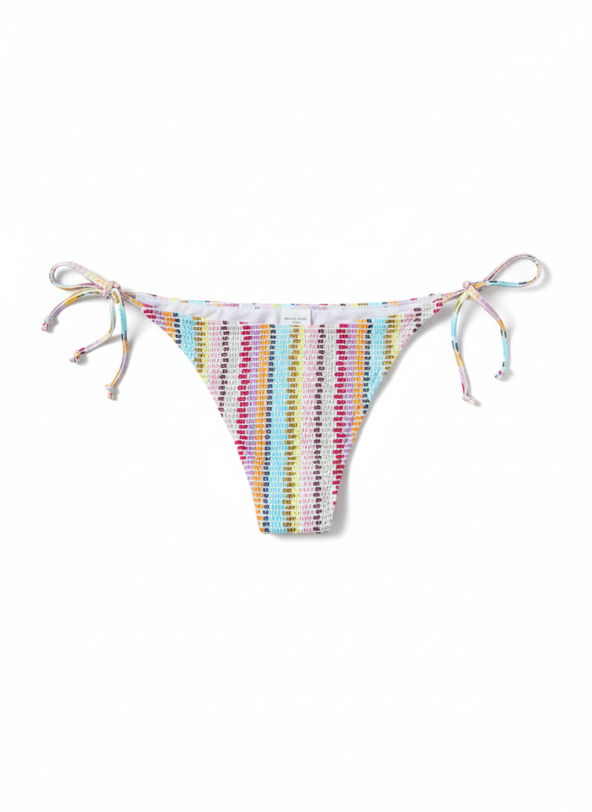 Elle Bottom tropics flat lay with string ties and shirring