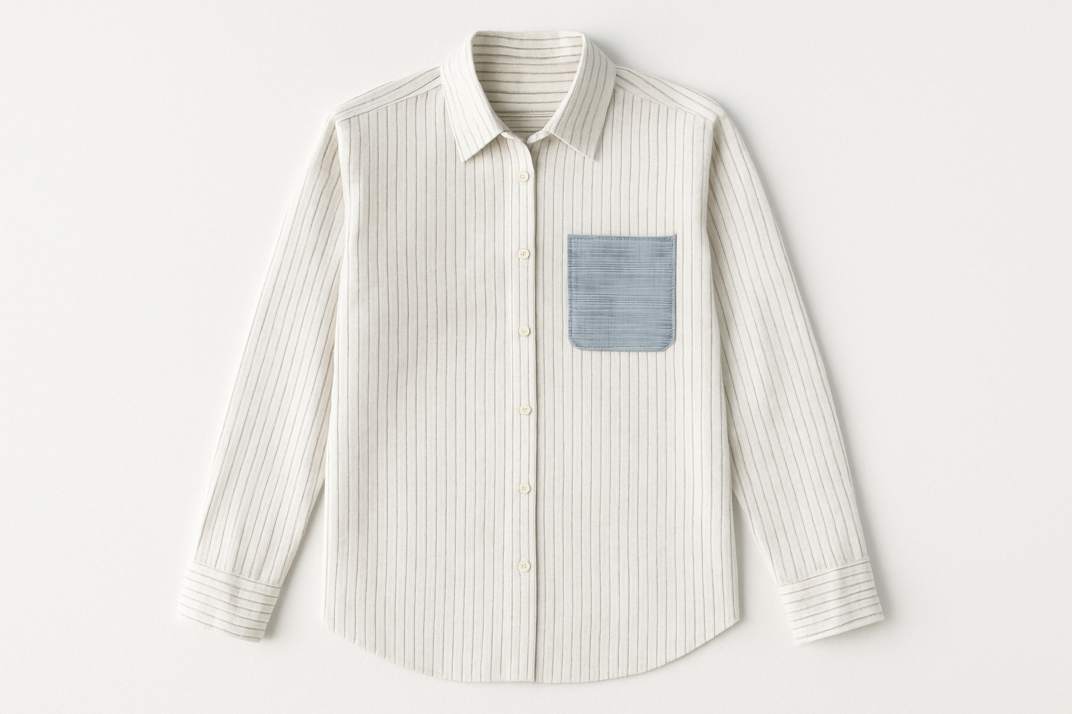 Generated Sophie Contrast Stripe Shirt Flat Lay - With Right Chest Pocket