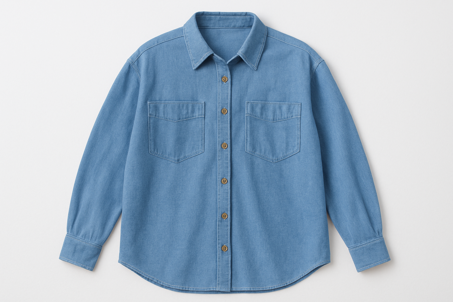 Generated Zane Denim Shirt Flat Lay