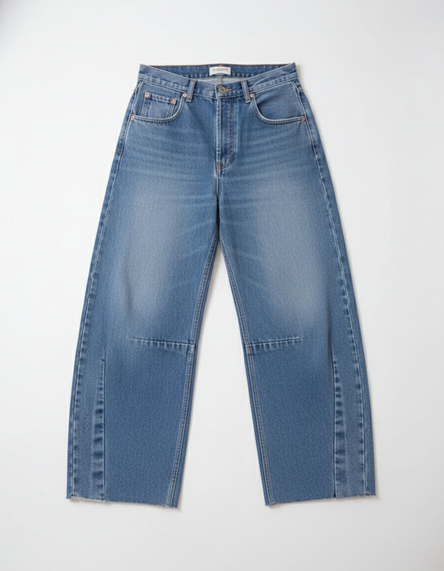 Luna Barrel Jeans flat lay